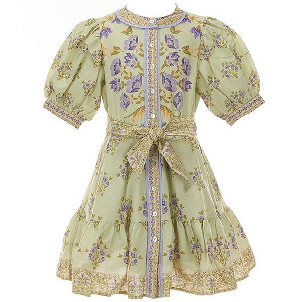 A Loves A Girls Bubble Sleeve Dress in
Antique Jade Size 6